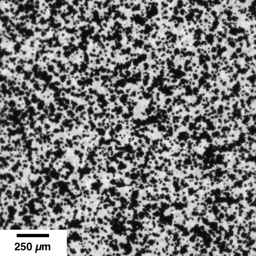 Example paint speckle pattern on metal sample